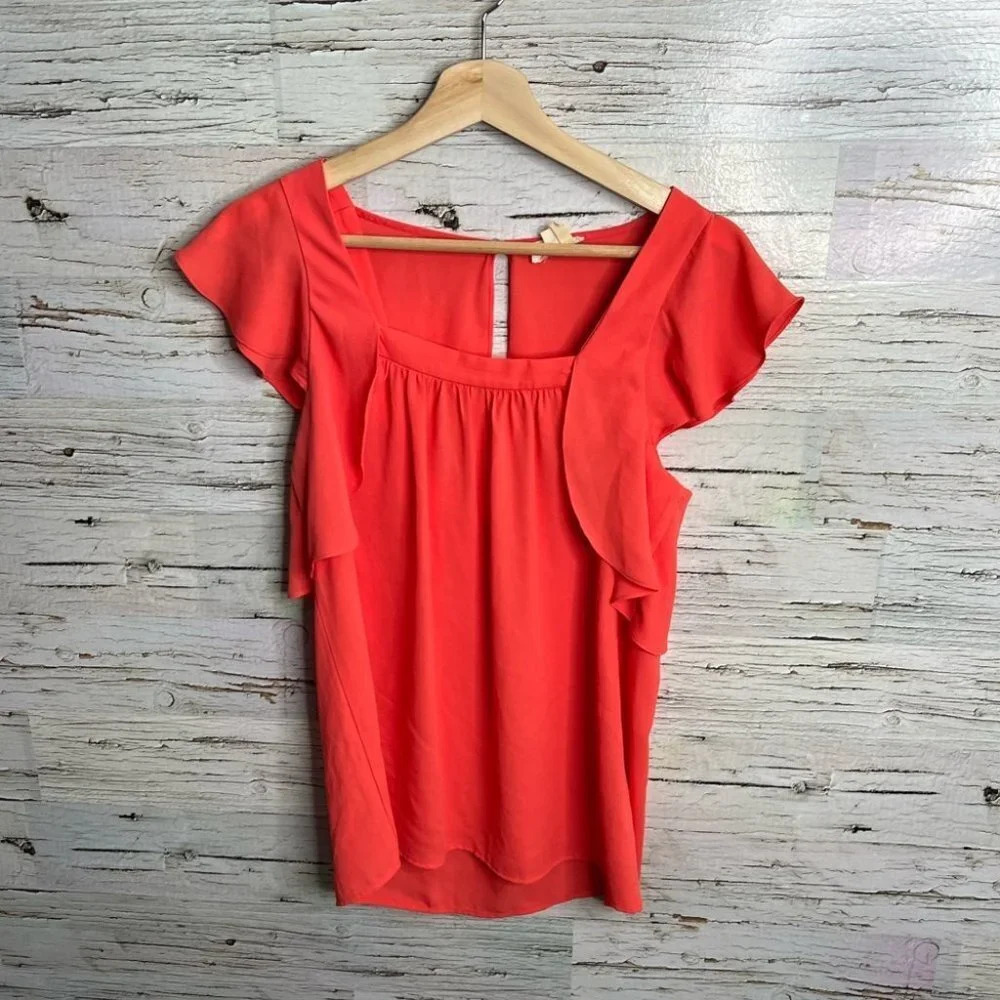 Meadow rue  orange blouse top Anthropologie size 2